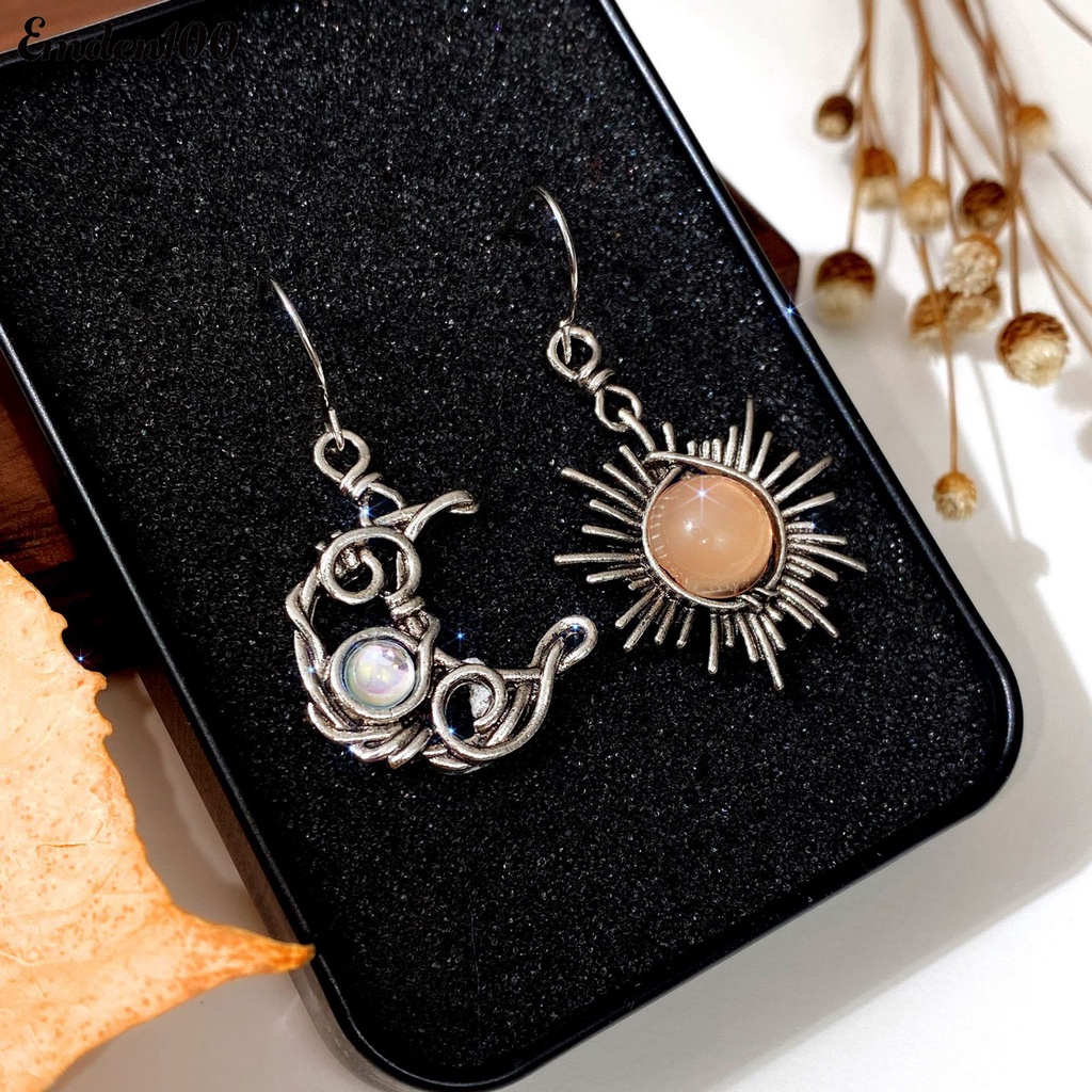 1 Đôi Bông Tai Hình Mặt Trăng Bằng Hợp Kim Tinh Tế