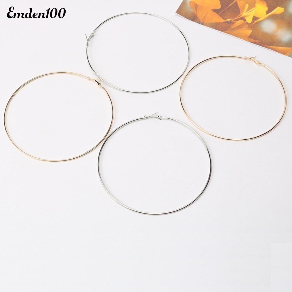 Đôi Khuyên Tai Tròn Rỗng Đơn Giản Thời Trang Cho Nữ