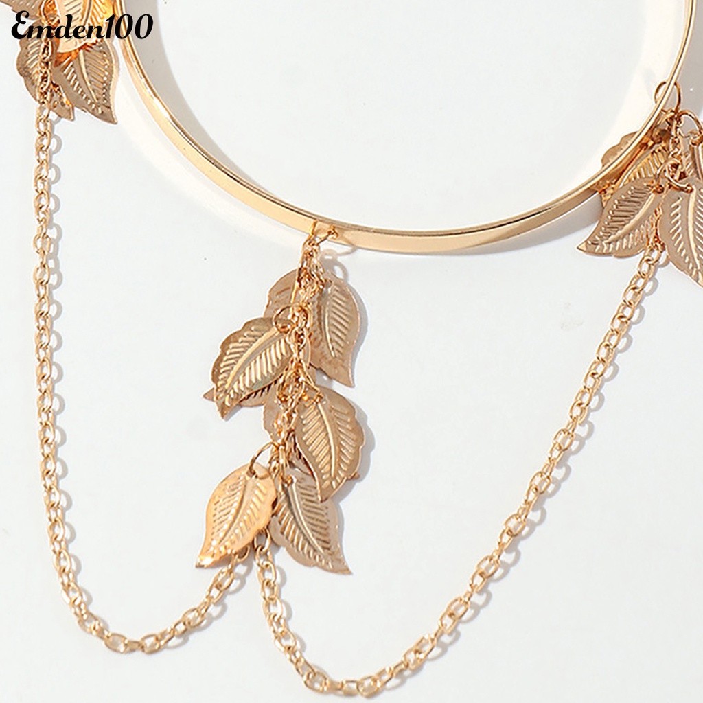 Vòng Đeo Cánh Tay Mở Điều Chỉnh Được Họa Tiết Lá Thời Trang Bohemian