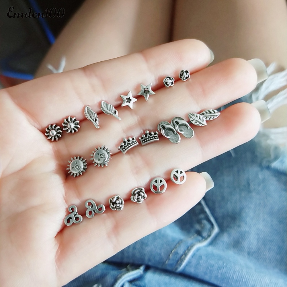 Bộ 11 Đôi Khuyên Tai Nữ Phong Cách Bohemian Xinh Xắn