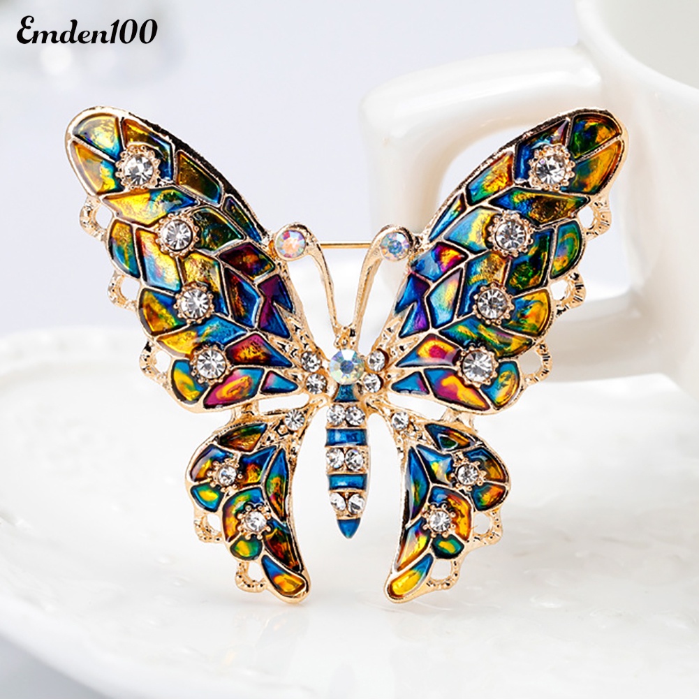 Trâm Cài Áo Hình Bướm Bằng Đá Nhiều Màu Thời Trang