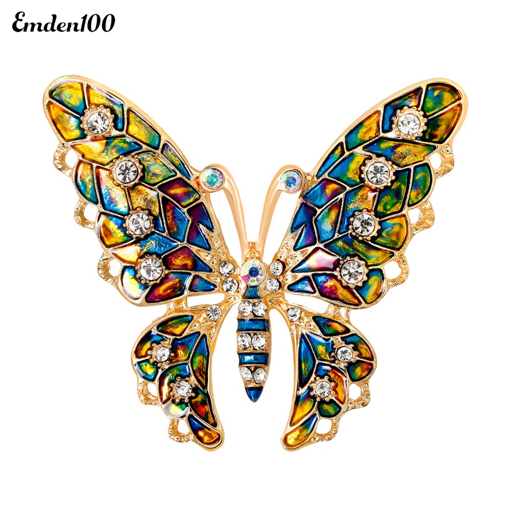 Trâm Cài Áo Hình Bướm Bằng Đá Nhiều Màu Thời Trang