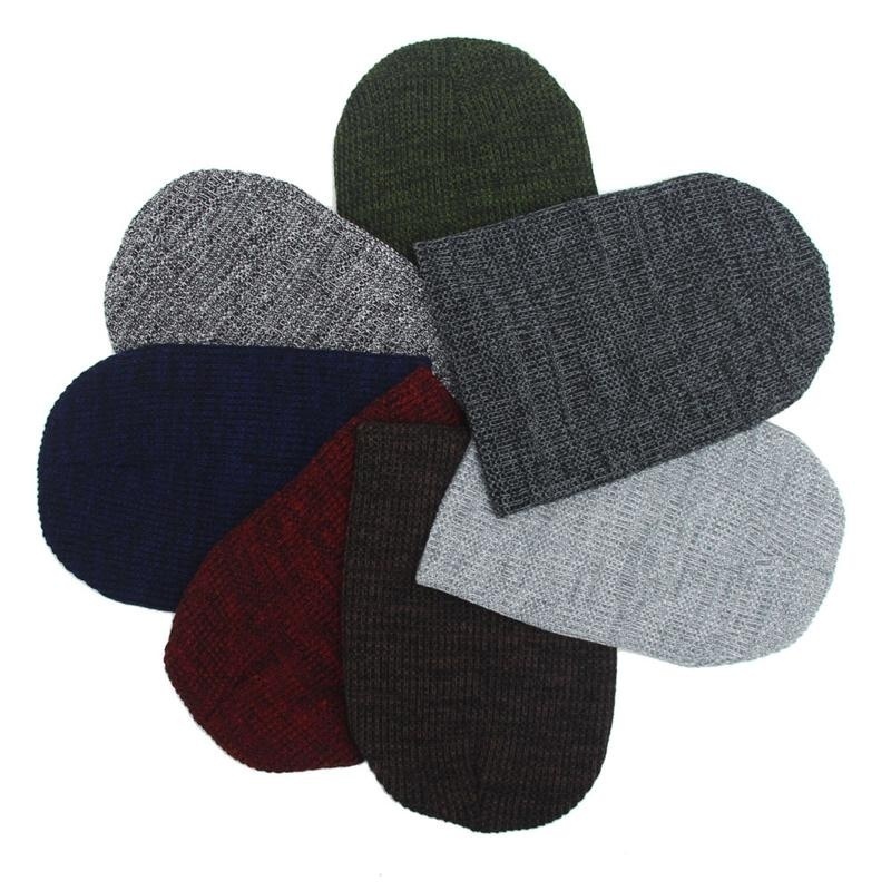 Mùa đông thường bông đan mũ đàn ông mũ rộng thùng thình beanie mũ móc mũ trượt tuyết ngoài trời