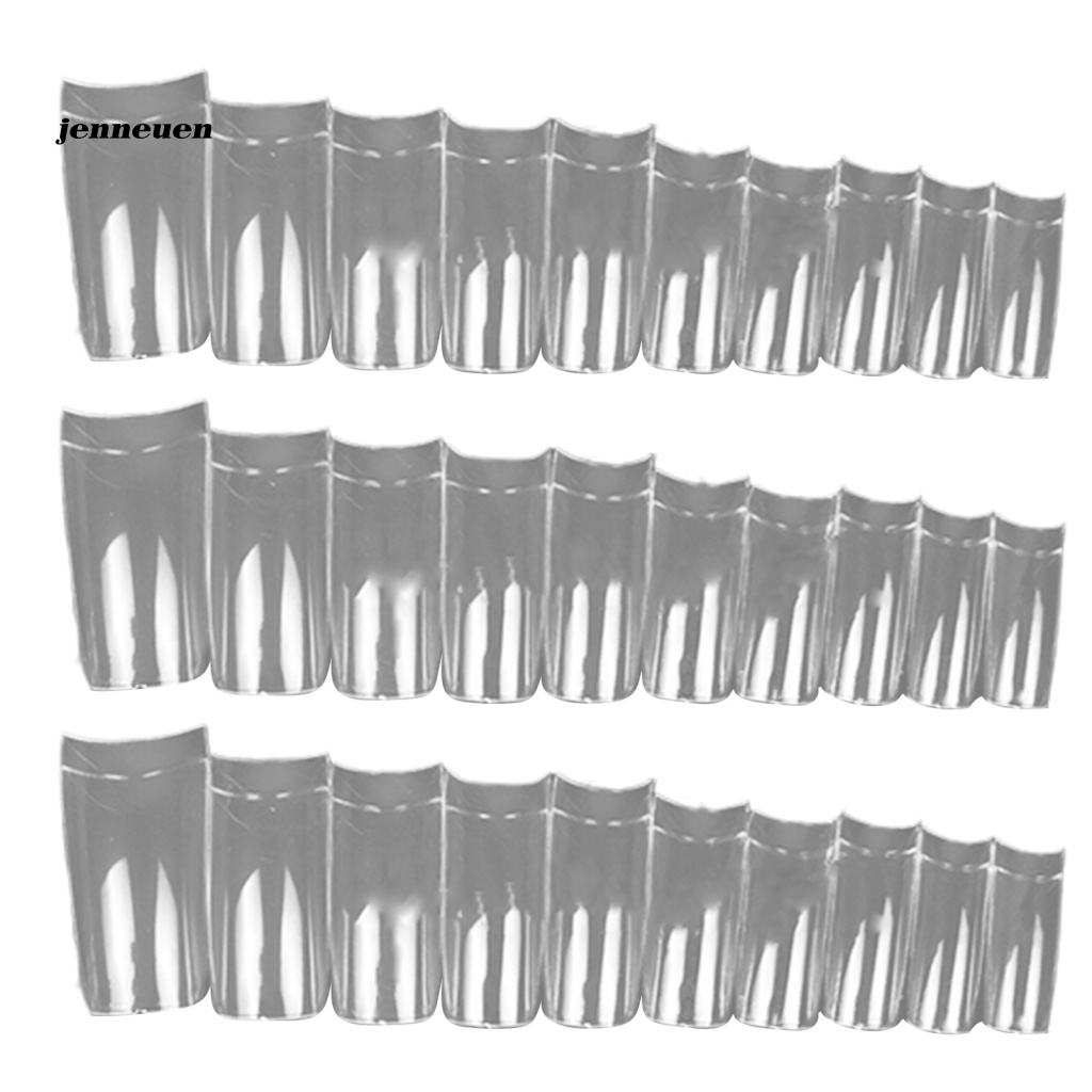 Bộ 500 Móng Tay Giả Màu Trơn Trong Suốt Thời Trang Cho Nữ