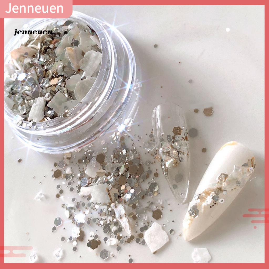 1 Hộp Phụ Kiện Trang Trí Móng Tay Hình Vỏ Sò Lấp Lánh