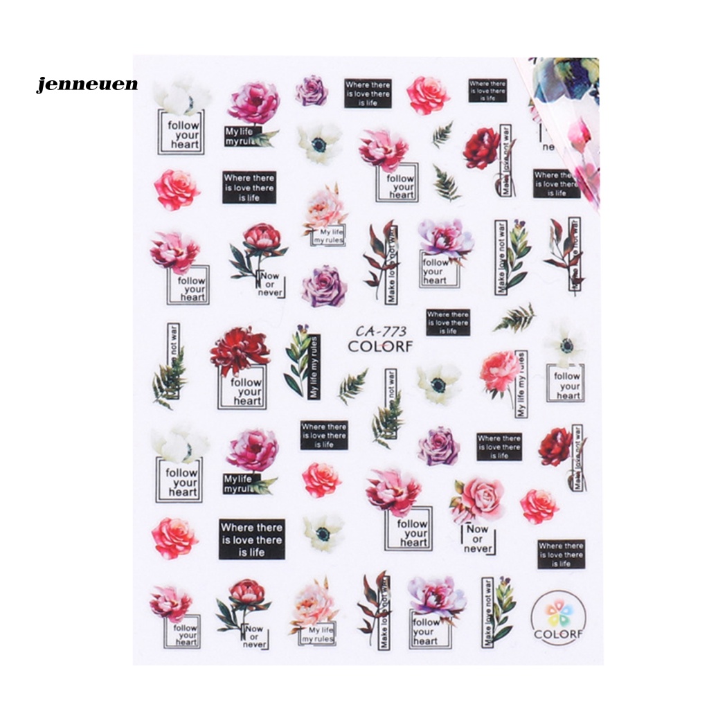 Miếng Dán Trang Trí Móng Tay Hình Hoa Lá / Chim Chóc Xinh Xắn