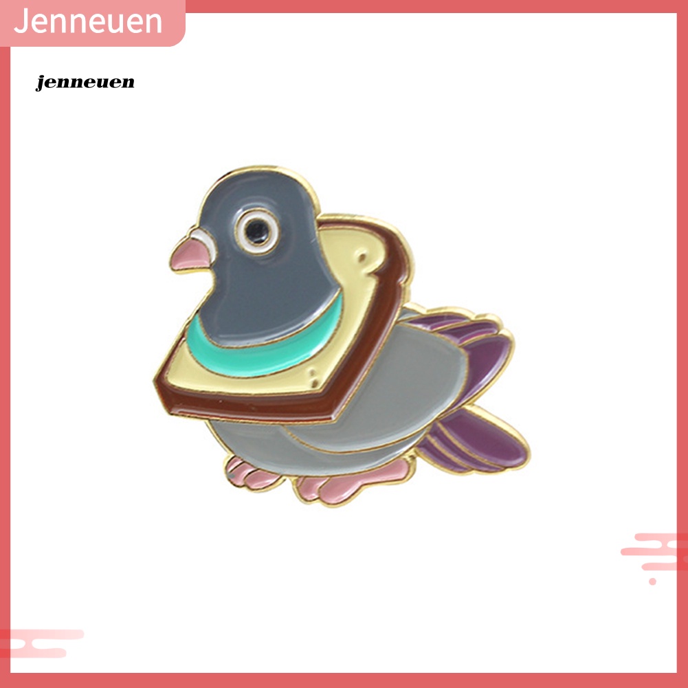 Trâm Cài Áo Hình Bánh Mì / Chim Bồ Câu Hoạt Hình Tráng Men Cho Nam Và Nữ