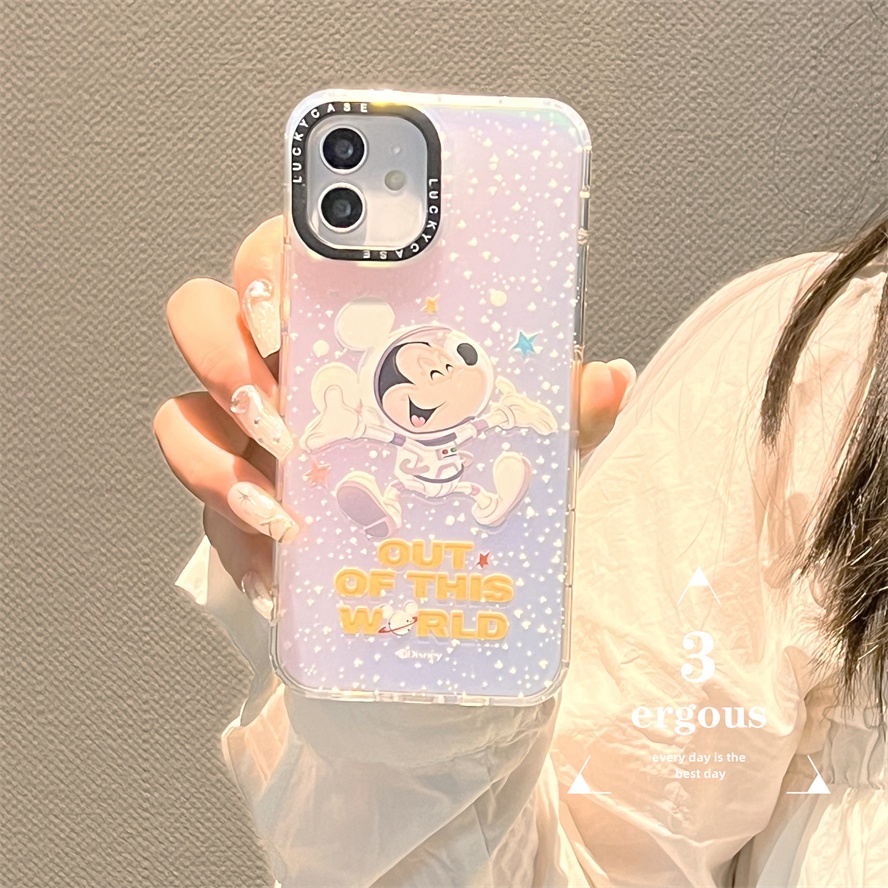 Ốp Điện Thoại Silicon Mềm Chống Sốc Màu Laser Hình Chú Chuột Cho iPhone 14 13 12 11 Pro Max SE2020 X Xr Xs Max 8 7 Plus