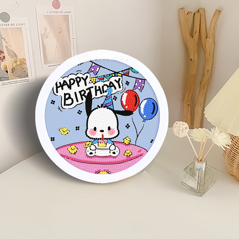Bộ tranh đính đá 5D DIY 20*20cm Happy Birthday Đồ chơi handmade cho bé trai và bé gái