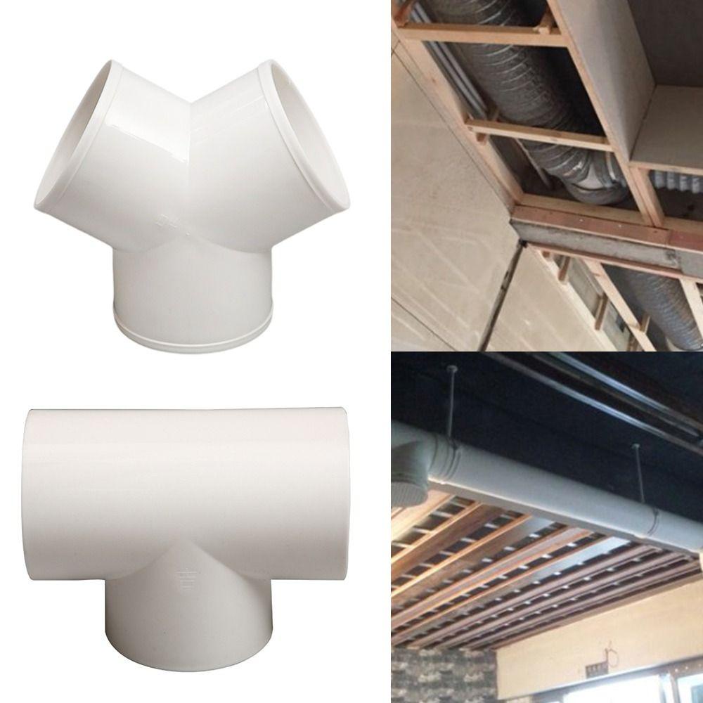 Khớp Nối Ống Thông Gió Hình Chữ T / Y Bằng Nhựa PVC Mới 100 / 150 / 200mm