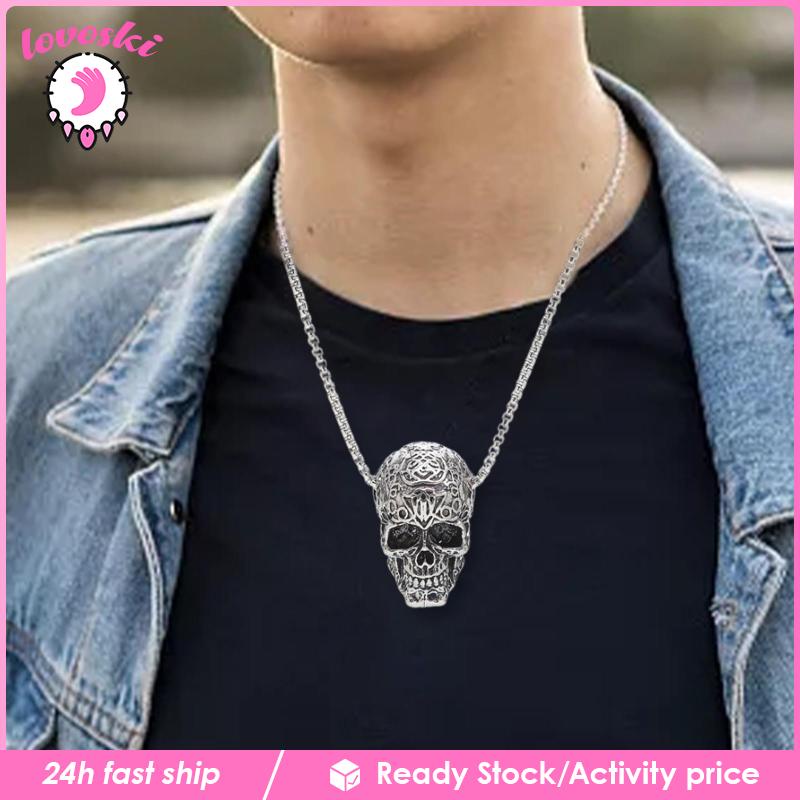 Vòng cổ Mặt Đầu Lâu Bằng Thép Không Gỉ Cá Tính