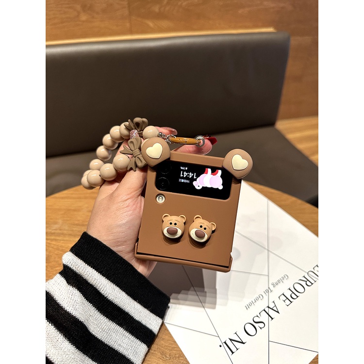 Thời Trang Ốp Điện Thoại Họa Tiết Gấu Hoạt Hình Cho samsung galaxy z flip 4 3 5g flip3 zflip4