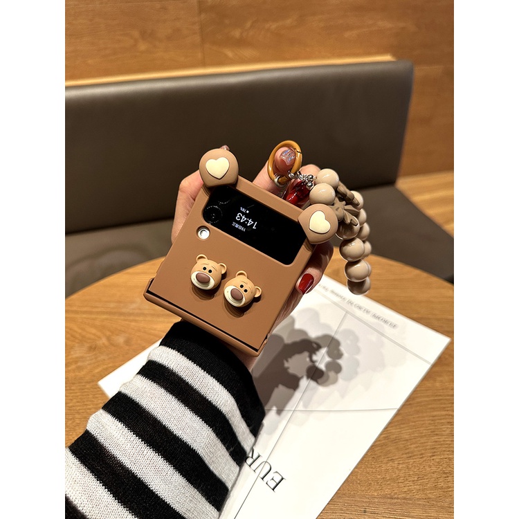 Thời Trang Ốp Điện Thoại Họa Tiết Gấu Hoạt Hình Cho samsung galaxy z flip 4 3 5g flip3 zflip4