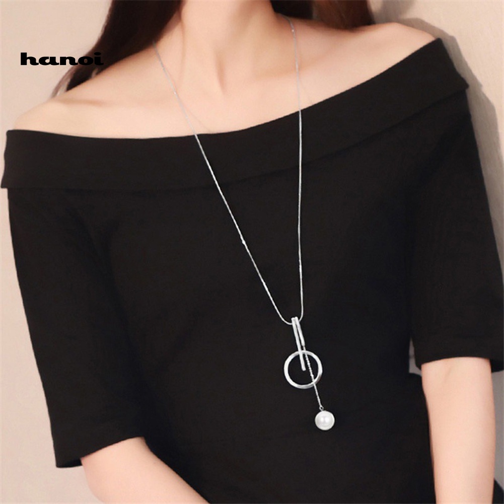 Vòng cổ MặT TròN PhốI HạT NgọC Trai Giả ThờI Trang Cho Nữ