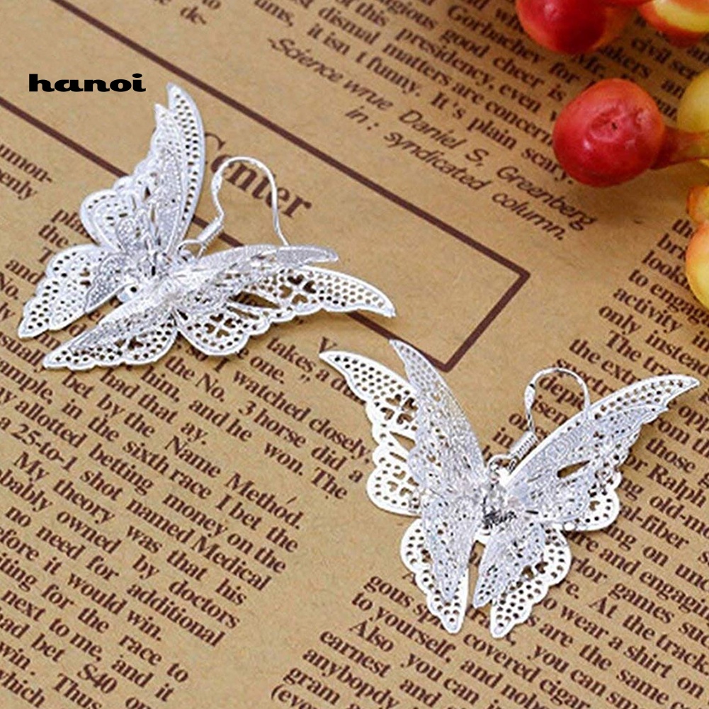 Khuyên Tai Hình Bướm Đính Đá Phong Cách Cổ Điển Thanh Lịch Dành Cho Nữ