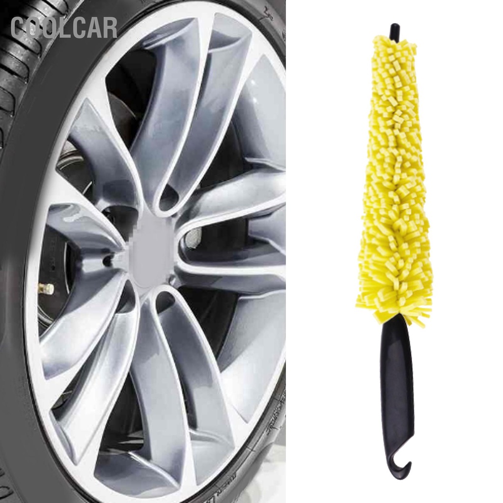 Chổi Cọ Vệ Sinh Mâm Bánh Xe - Bộ bàn chải làm sạch bánh xe ô tô - Bàn chải lốp cầm tay dài làm sạch xe hấp thụ nước cao để vành bánh ô tô - CoolCar