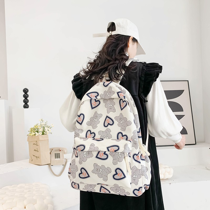 Ba Lô Học Sinh Trung Học Hình Gấu Hoạt Hình Dễ Thương