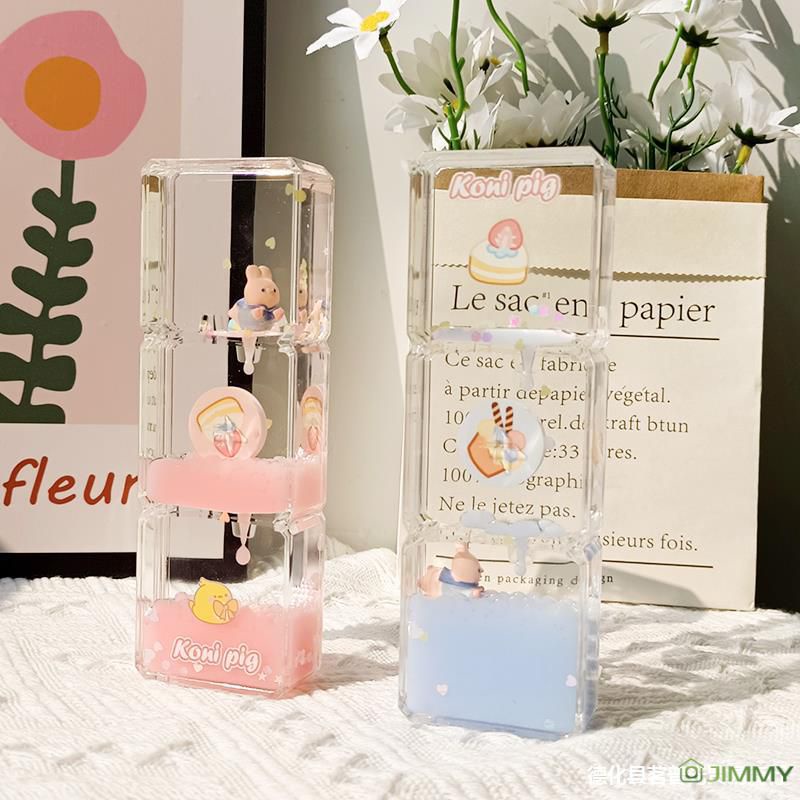 Đồng Hồ Cát Dạng Lỏng Hình Giọt Nước Họa Tiết Hoa Anh Đào Nở Để Bàn Trang Trí Sinh Nhật