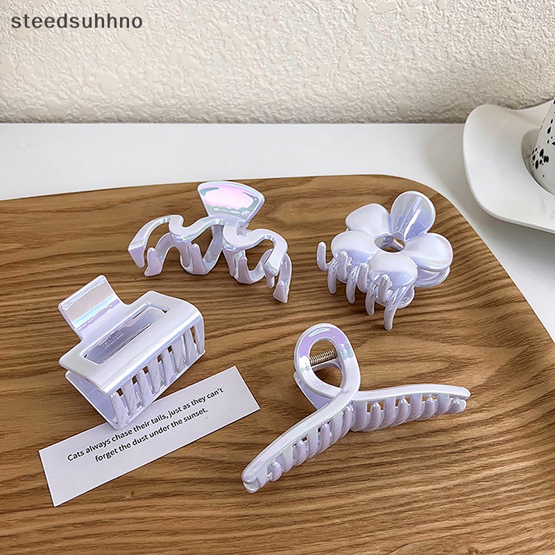 Steedsu Kẹp Tóc Acrylic Hình Hoa Cá Mập Màu Sắc Ma Thuật Mùa Hè Hàn Quốc hhno