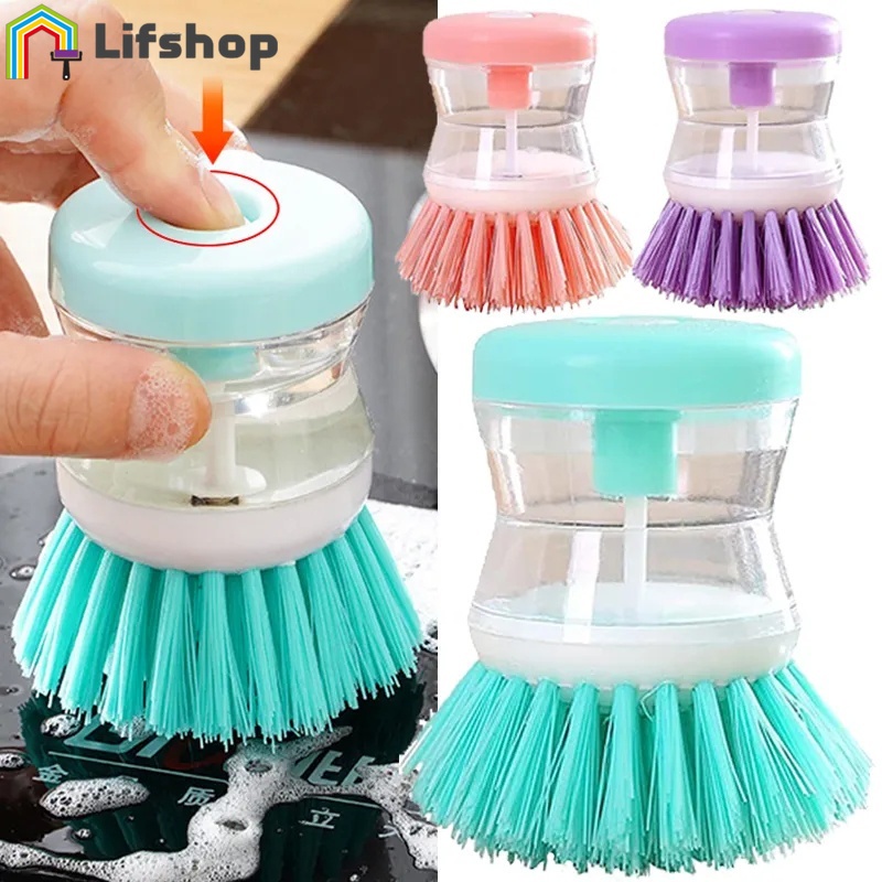 Cọ Rửa Chén / Dĩa Dạng Nhấn 2 Trong 1 Sáng Tạo Cho Nhà Bếp