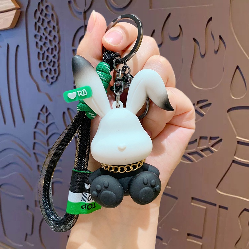 Móc Khóa Hình Thỏ Hoạt Hình Màu Gradient Sáng Tạo