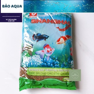 Thức ăn cá shanghai viên nhỏ 1ly 500g, cám cá cảnh, giúp cá cảm giác đớp mồi, mau ăn, chóng lớn