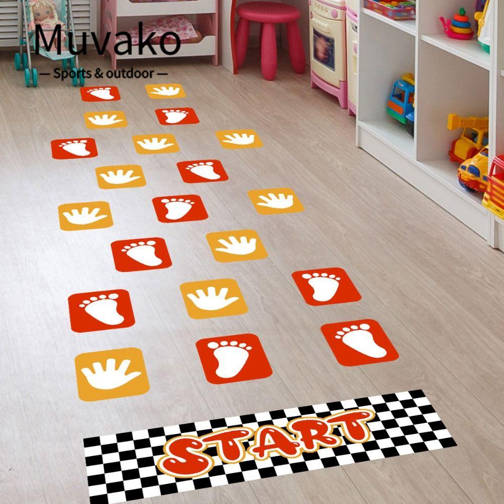 Bộ Trò Chơi MUVAKO Hopscotch Có Thể Tháo Rời Trang Trí Bàn Chân Và Bàn Tay Cho Trẻ Em