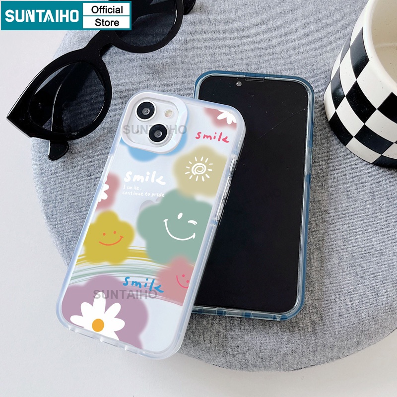 Suntaiho ốp lưng iphone Ốp Điện Thoại TPU Mềm Chống Sốc Trong Suốt In Hình Hoa Cho iphone 15 14 13 12 11 pro max ip 7 8 plus iphon x xs xr xsmax