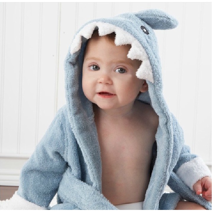 0-6y trẻ em áo choàng động vật bé trai cô gái bông ngủ áo choàng tắm trẻ em romper trẻ em mặc nhà bé trùm đầu khăn tắm áo choàng hoạt hình