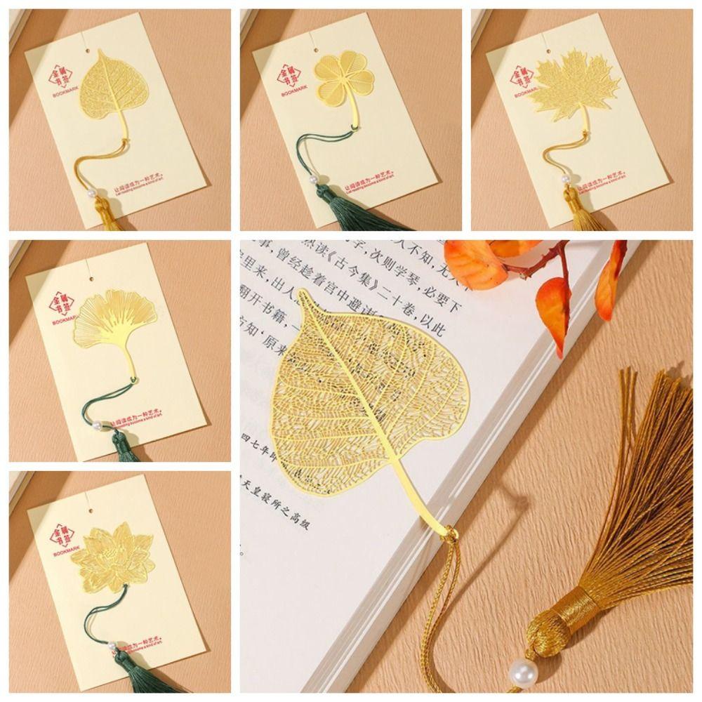 Lloyd Bookmark Kim Loại Hình Lá Phong Tua Rua Lá Phong Rỗng Phong Cách Trung Hoa Làm Quà Tặng Ngày Nhà Giáo