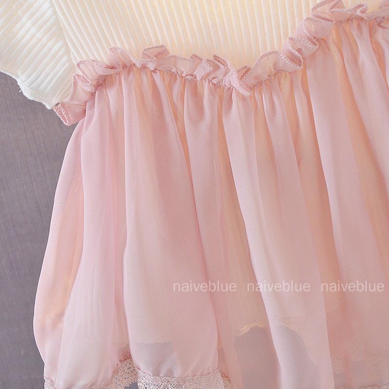 Đầm Chiffon Tay Ngắn Thời Trang Mùa Hè Xinh Xắn Cho Bé Gái