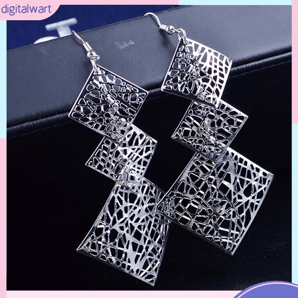 Bông Tai Dáng Dài Hình Vuông Thời Trang Dự Tiệc Cho Nữ