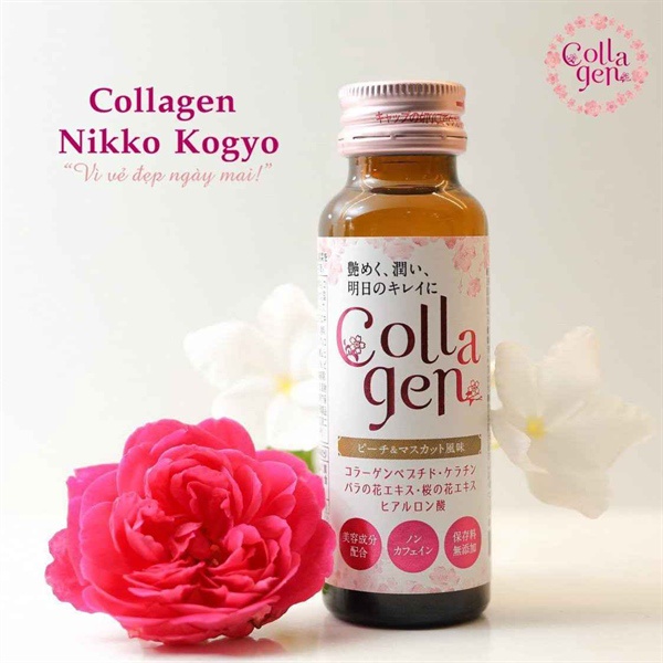 Nước Uống Collagen Nikko Yakuhin Kogyo 1 hộp/10chai 50ml date tháng 4/2024
