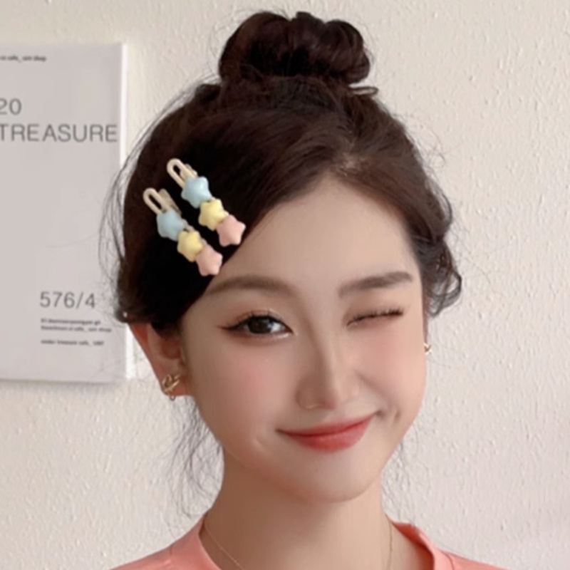 Kẹp Tóc Hình Ngôi Sao Màu Kem Y2K Phong Cách Hàn Quốc Ngọt Ngào Cho Nữ