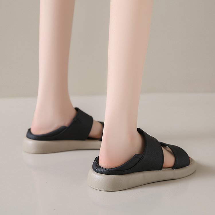 Giày Sandal Đế Mềm Hai Lớp Thời Trang Đi Biển Phong Cách Roman Cho Nữ