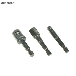 Queenten 1socket adapter drill bits set hex shank 1/4 "3/8" 1/2 "3pcs impact driver tool qt