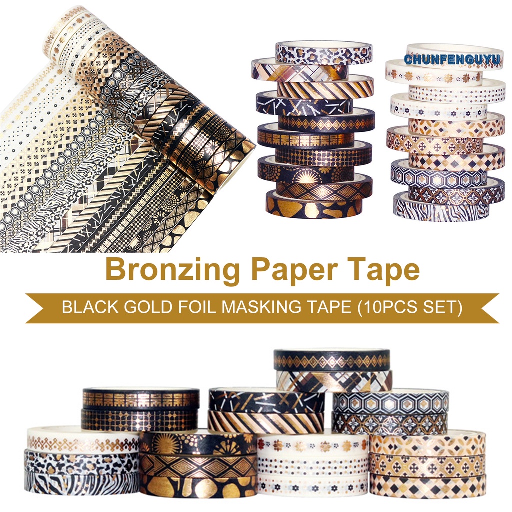 Set 20 Cuộn Băng Keo Giấy Washi Trong Suốt In Họa Tiết Hình Học DIY Có Thể Tháo Gỡ Cho Bé