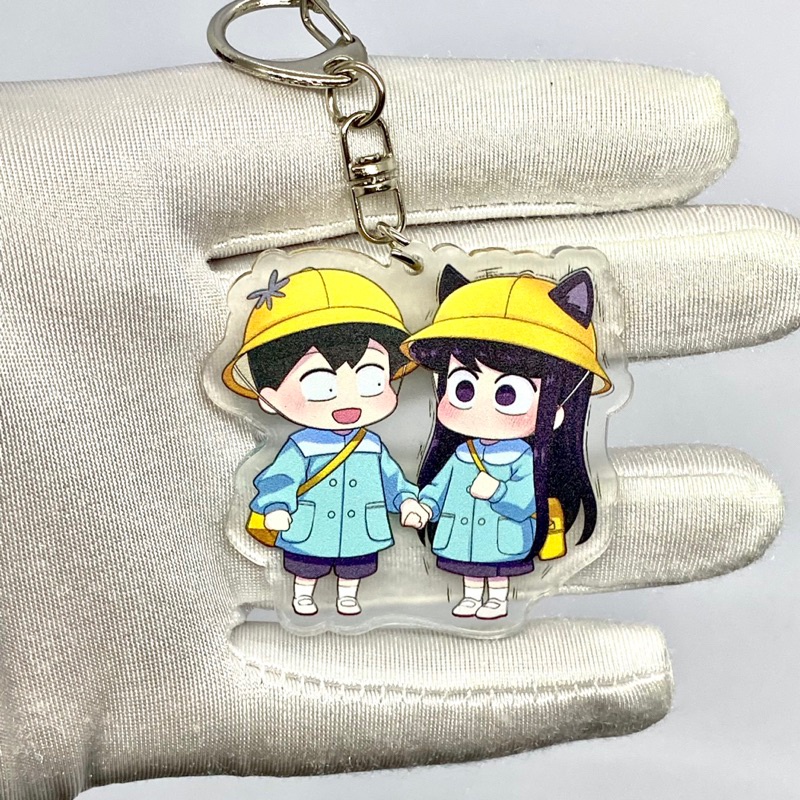 Móc Khóa Komi Nữ Thần Sợ Giao Tiếp Nhựa Acrylic Hai Mặt Hoạt Hình Dễ Thương