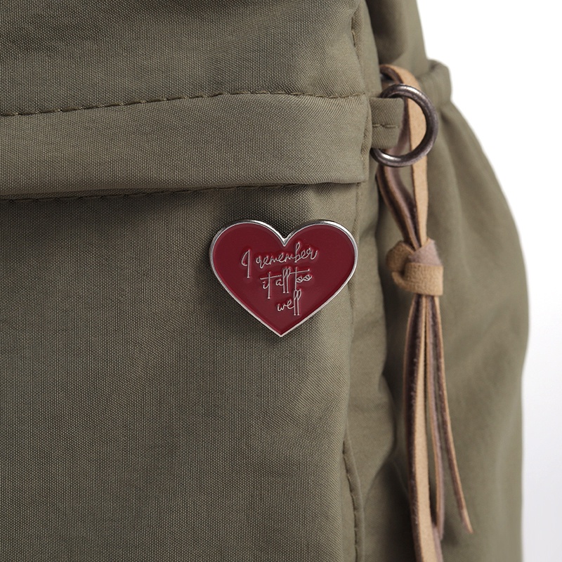 Ghim Cài Áo Kim Loại Tráng Men Hình Trái Tim Đỏ Cho Nam Nữ