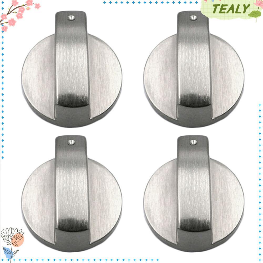 TEALY Set 2 Núm Vặn Điều Khiển Bếp Gas Bằng Hợp Kim Kẽm Màu Bạc 6mm/8mm Thay Thế Tiện Dụng Cho Nhà Bếp