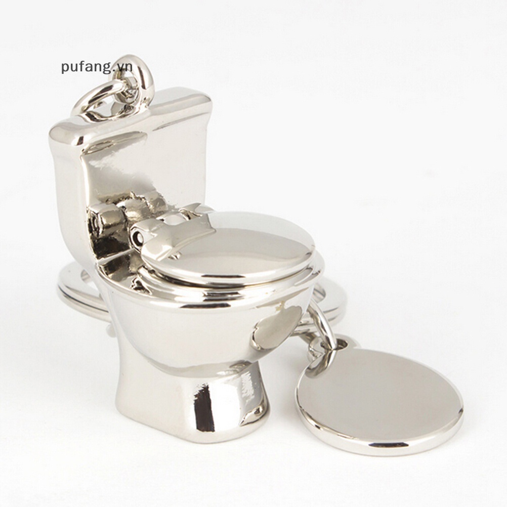 Pufang dễ thương mini toilet forever keychain móc khóa kim loại chìa khóa keyfob creative gift vn