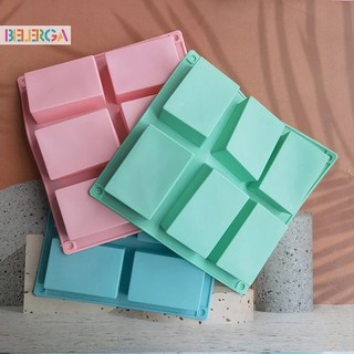 {Belerga} Khuôn xà phòng vuông 6 khoang khuôn Khay Xà Phòng thủ công tự làm hình chữ nhật