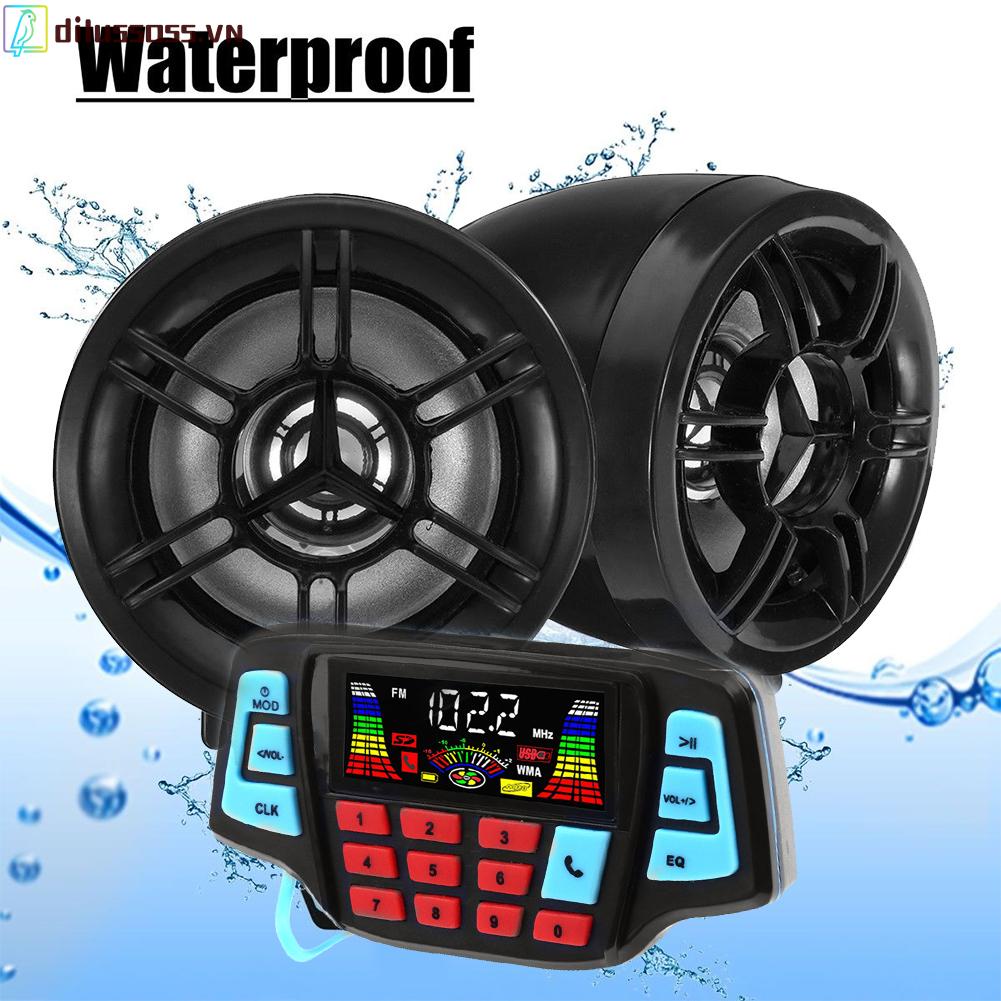 Hệ Thống Âm Thanh Xe Máy Không Thấm Nước USB TF Bluetooth FM Radio MP3 Spea