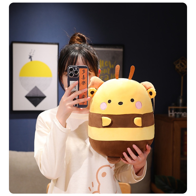 Gối Ôm Nhồi Bông Thiết Kế Hình Chú Ong Hoạt Hình Sáng Tạo