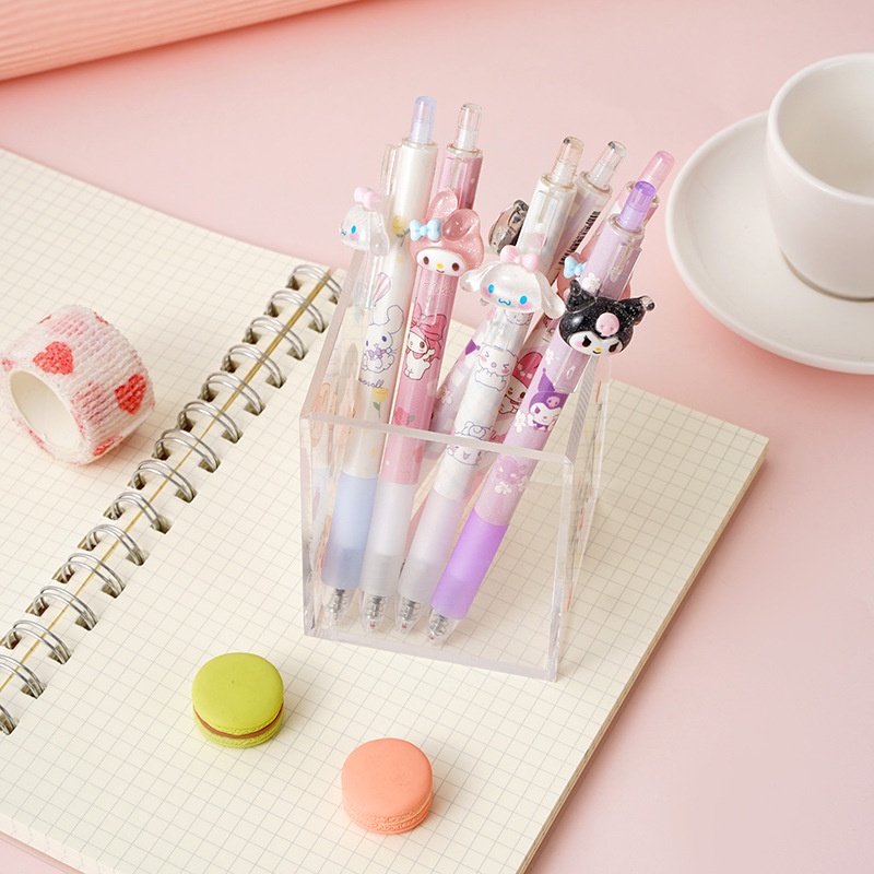 SANRIO Bút Bi Mực Đen Ngòi 0.5mm Tạo Hình Kuromi Cinnamoroll Melody Dễ Thương