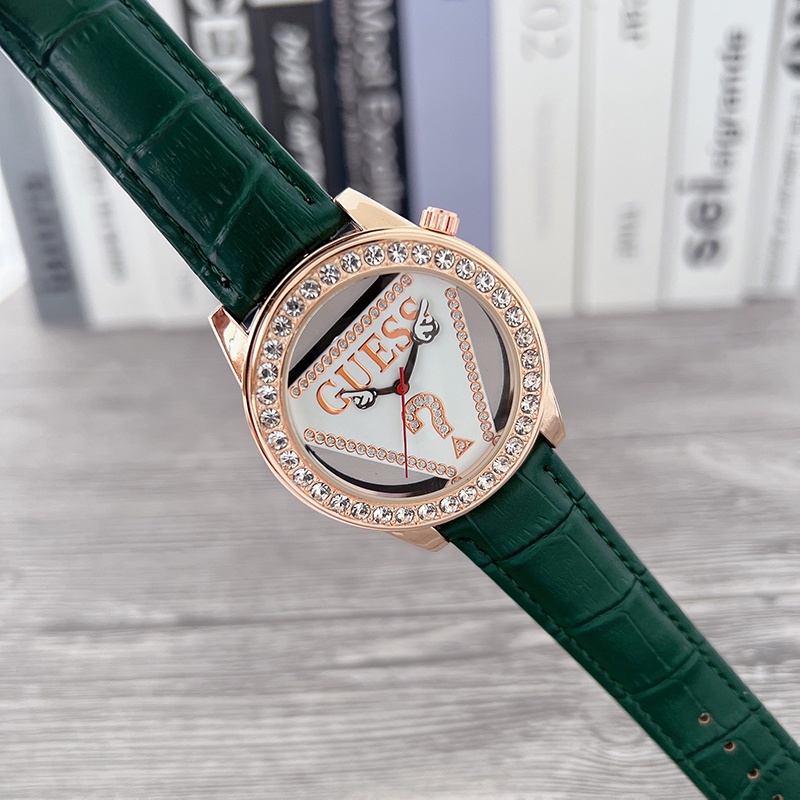 Đồng Hồ quartz Đính Đá Với Dây Đeo Da
