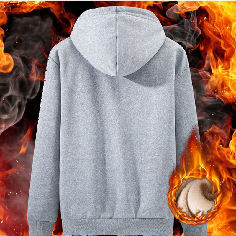 Enlee Áo Khoác Thể Thao Có Mũ Vải Lông Cừu Dày Dặn Giữ Ấm Thời Trang Trẻ Trung Cho Nam