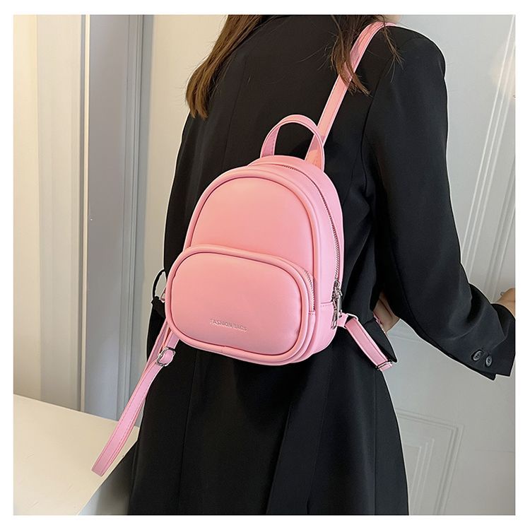 Ba Lô Da Mini Màu Trơn Dễ Thương Cho Nữ