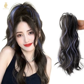 GETNOIVAS Tóc Giả Đuôi Ngựa Dài Gợn Sóng Kèm Kẹp Càng Cua