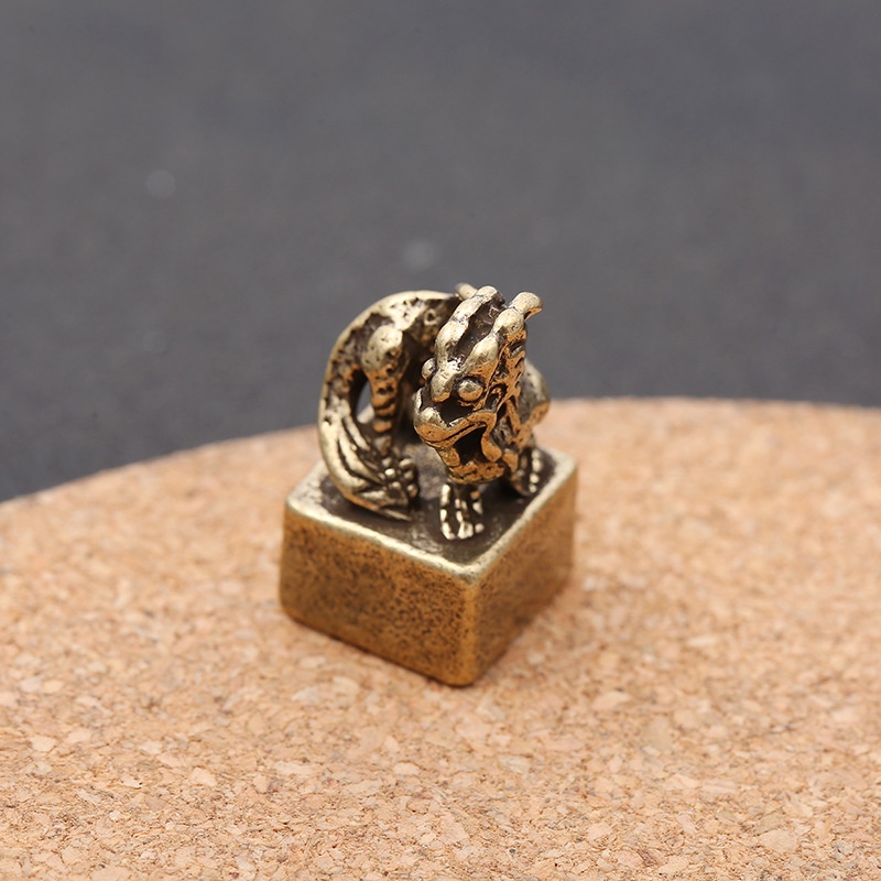 Tượng Trưng Bày Phong Thủy Bằng Đồng Hình Ấn 12 Con Giáp, Trang Trí Bàn Làm Việc, Đem Lại May Mắn